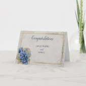 Bruiloft Gefeliciteerd Tiny Blue Flowers Kaart (Voorkant)