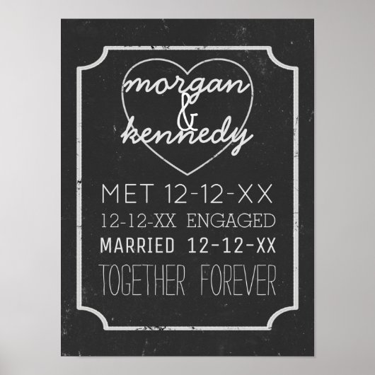 Bruiloft Geheugen Verloving Verhaal Zwart-wit Poster (Voorkant)