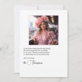 Bruiloft geïnspireerd door Derby "Naar het altaar" Bedankkaart (Achterkant)