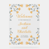 Bruiloft Gele Wildbloemen Transparant Welkom Acryl Bord (Voorkant)