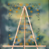 Bruiloft Gele Wildbloemen Transparant Welkom Acryl Bord (Neutraal)