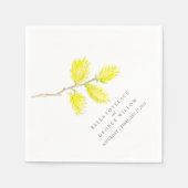 Bruiloft gele wilgen katjes papieren servetten (Voorkant)