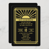 Bruiloft gelofte verlenging uitnodiging — Art Deco (Voorkant / Achterkant)