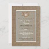 Bruiloft Gelofte Vernieuwing Rustieke Burlap Lijst Kaart (Voorkant)