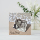 Bruiloft gelofte vernieuwing strand momentopname kaart (Staand voorkant)