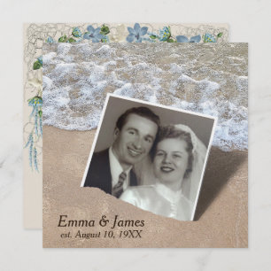 Bruiloft gelofte vernieuwing strand momentopname kaart