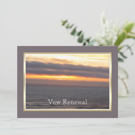 Bruiloft gelofte vernieuwing zonsondergang kaart (Staand voorkant)