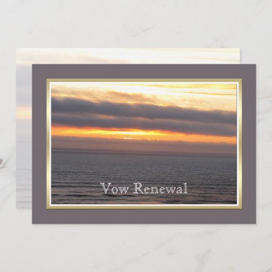 Bruiloft gelofte vernieuwing zonsondergang kaart (Voorkant / Achterkant)