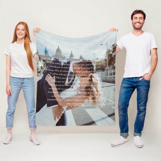 Bruiloft geloften fleece deken (In situ)