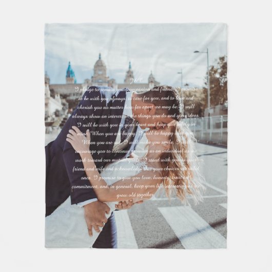 Bruiloft geloften fleece deken (Voorkant)