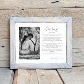 Bruiloft geloften met foto Jubileum Gift Printable Poster