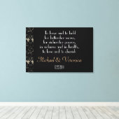 Bruiloft geloften met namen Canvas Print (Insitu (Houten vloer))
