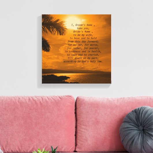 Bruiloft geloften Word Art Afbeelding Canvas Afdruk (Insitu (Woonkamer))
