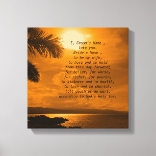 Bruiloft geloften Word Art Afbeelding Canvas Afdruk