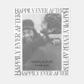 Bruiloft gelukkig ooit na één foto monogram fleece deken (Voorkant)