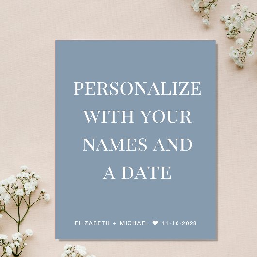 Bruiloft gelukkig ooit na feest stoffig blauw uitn