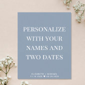 Bruiloft gelukkig ooit na feest stoffig blauw uitn