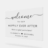 Bruiloft gelukkig ooit na welkom acryl bord (Hoek)