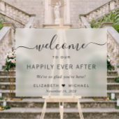 Bruiloft gelukkig ooit na welkom Frosted Acryl Bord
