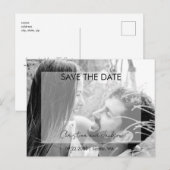 Bruiloft gelukzaligheid B/W foto Opslaan van de da Briefkaart (Voorkant / Achterkant)