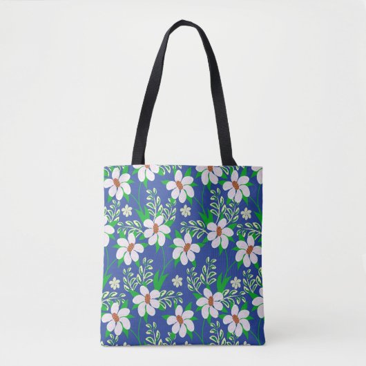Bruiloft gelukzaligheid: Floral uitnodiging achter Tote Bag (Voorkant)
