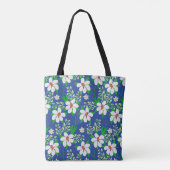 Bruiloft gelukzaligheid: Floral uitnodiging achter Tote Bag (Achterkant)