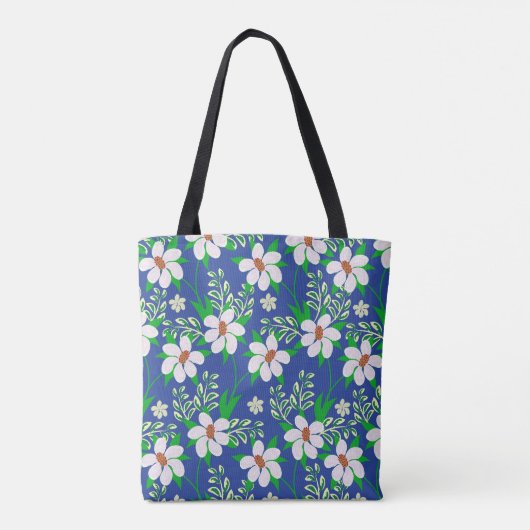 Bruiloft gelukzaligheid: Floral uitnodiging achter Tote Bag (Achterkant)