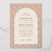 Bruiloft Geometrisch Folie Uitnodiging (Voorkant)