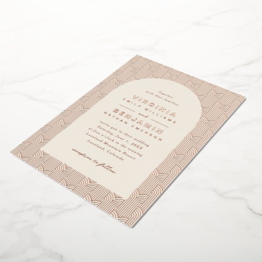 Bruiloft Geometrisch Folie Uitnodiging (Gedraaid)