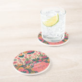 Bruiloft Gepersonaliseerd bruidsmeisje cadeau idee Zandsteen Onderzetter (Zijkant)