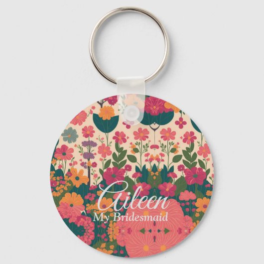 Bruiloft Gepersonaliseerd bruidsmeisje Sleutelhanger (Voorkant)