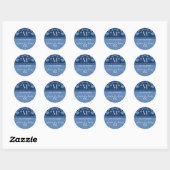 Bruiloft gepersonaliseerd monogram ronde sticker (Vel)