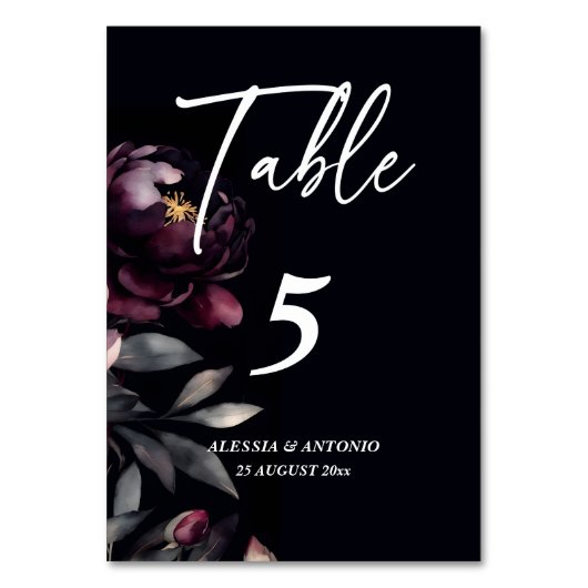 Bruiloft gepersonaliseerd servies donkere humeurig kaart (Achterkant)