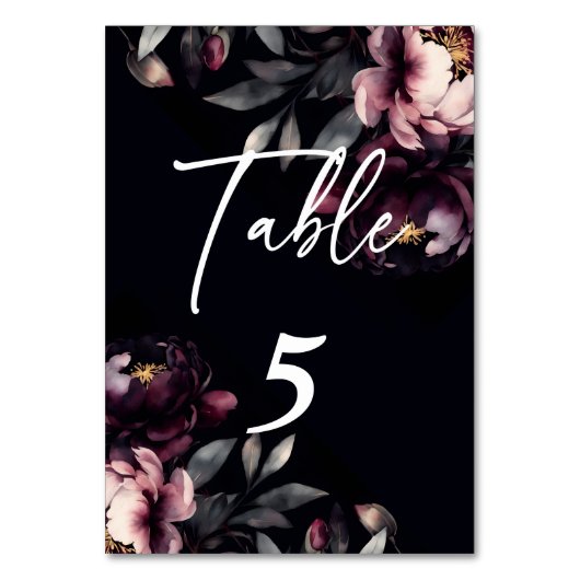 Bruiloft gepersonaliseerd servies donkere humeurig kaart (Voorkant)