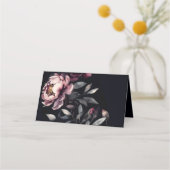 Bruiloft gepersonaliseerd servies donkere humeurig plaatskaartje (Achterkant)