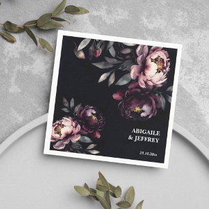 Bruiloft gepersonaliseerd servies donkere humeurig servet