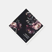 Bruiloft gepersonaliseerd servies donkere humeurig servet (Hoek)