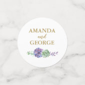 Bruiloft gepersonaliseerde confetti goud en paarse (Kleine voorkant)