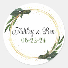 Bruiloft gepersonaliseerde envelop of gunst sticke ronde sticker