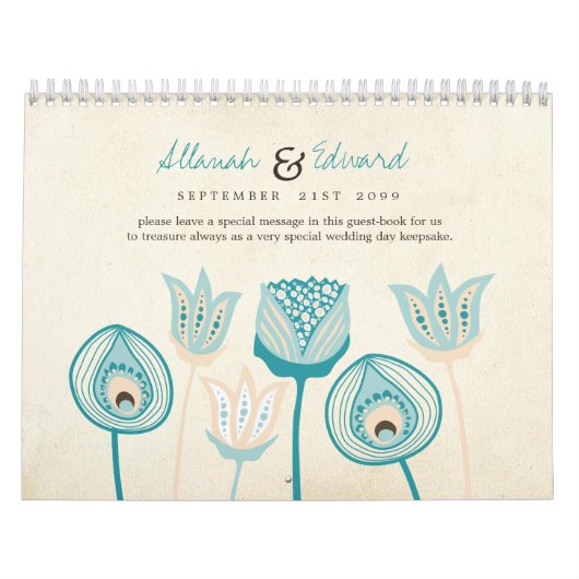 Bruiloft Gepersonaliseerde foto Gastenboek Gastenb Kalender (Hoes)