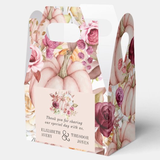 Bruiloft Gepersonaliseerde herfst Roze Bourgondië Bedankdoosjes (Geopend)