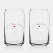 Bruiloft gepersonaliseerde namen en het laatste ja blikvorm glas (Achterkant)