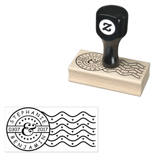 Bruiloft Gepersonaliseerde namen Opslaan Datum Mai Rubberstempel (Gestempeld)