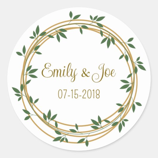 Bruiloft gepersonaliseerde stickers (Voorkant)
