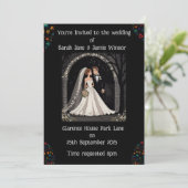 Bruiloft gepersonaliseerde uitnodigen Cartoon Afbe Kaart (Staand voorkant)