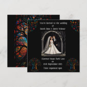 Bruiloft gepersonaliseerde uitnodigen Cartoon Afbe Kaart (Voorkant / Achterkant)