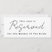 Bruiloft gereserveerd bord kaart (Voorkant)