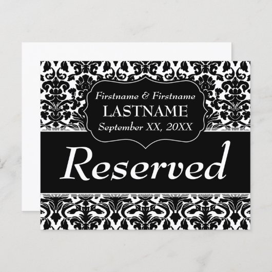 Bruiloft Gereserveerd - Zwart-wit Tafelnummer (Voorkant / Achterkant)