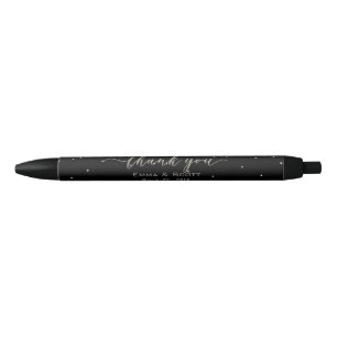 Bruiloft Geschenk Bedankt Zilver Schrift Confetti Zwarte Inkt Pen