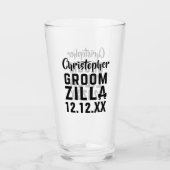 Bruiloft Geschenk Bruidegom Funny Groomzilla Glas (Voorkant)